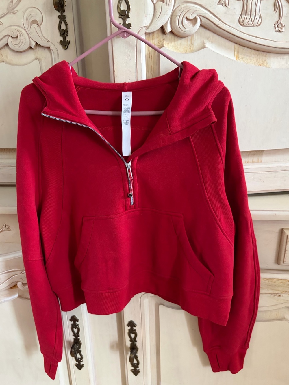 NEW Lululemon Dark Red Half-Zip Cropped Hoodie! Great for Christmas 🎄